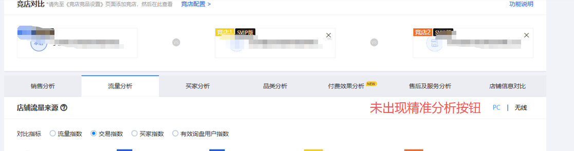 竞店分析未发现精准分析按钮
