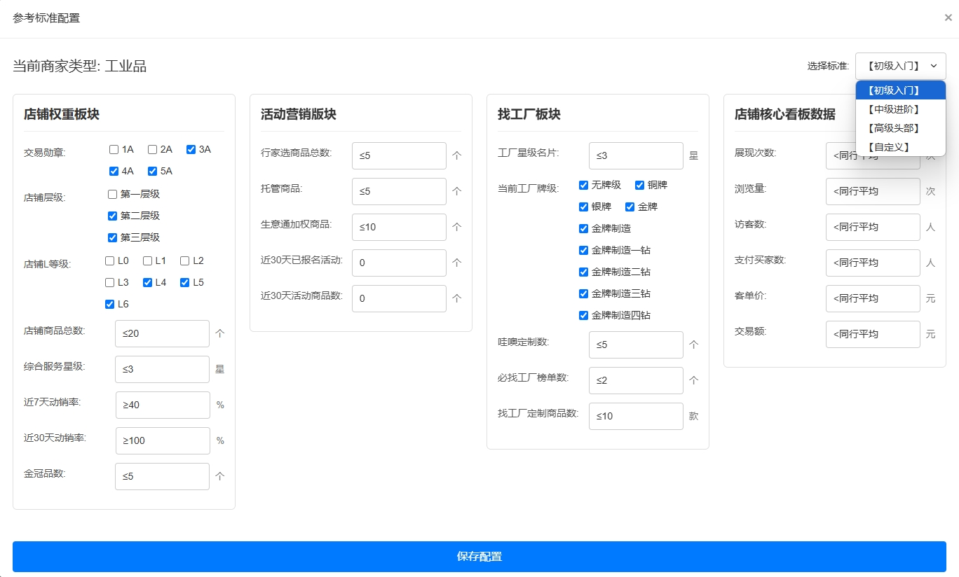 配置参考标准